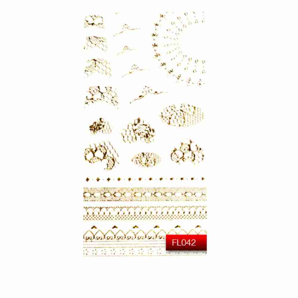 Наклейки для ногтей KODI Nail Art Stickers Gold 042FL