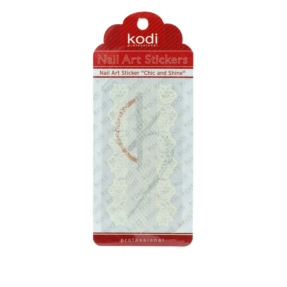 Наклейки для ногтей KODI Nail Art Stickers White 053LC