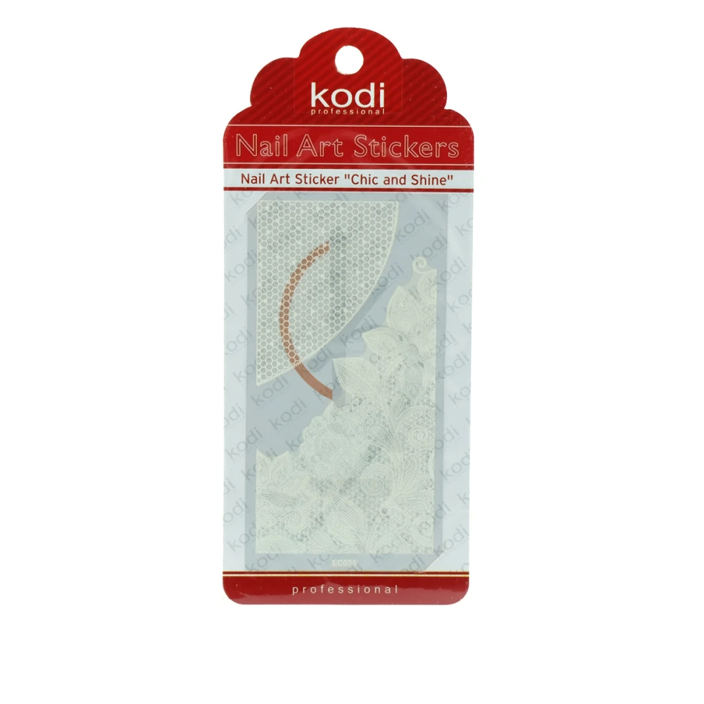 Наклейки для ногтей KODI Nail Art Stickers White 055LC