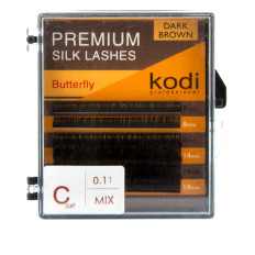 Вії KODI Butterfly 6 рядів темно-коричневі 0,10 * C 8-3,14-3
