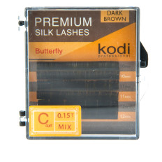 Вії KODI Butterfly 6 рядів темно-коричневі 0,15 * C 8-3,14-3