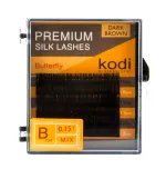 Вії KODI Butterfly 6 рядів темно-коричневі 0,15 * B 10-12