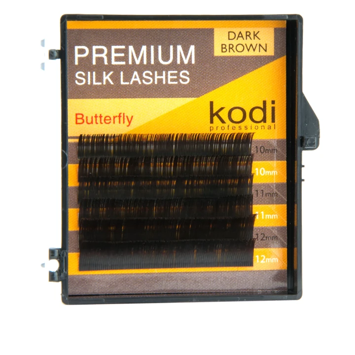 Вії KODI Butterfly 6 рядів темно-коричневі 0,10 * B 10-12