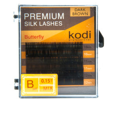 Вії KODI Butterfly 6 рядів темно-коричневі 0,10 * B 10-12