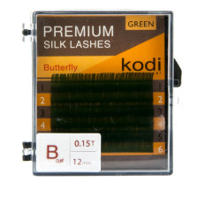Вії KODI Butterfly зелені 6 рядів 0,15 * B 12 мм