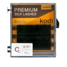 Ресницы KODI Butterfly зеленые 6 рядов 0,15*C 12 мм