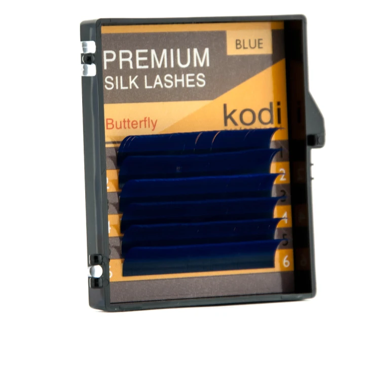 Ресницы KODI Butterfly голубые 6 рядов 0,15*B 12 мм