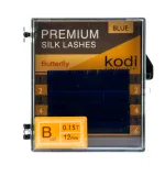 Ресницы KODI Butterfly голубые 6 рядов 0,15*B 12 мм
