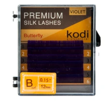 Ресницы KODI Butterfly 6 рядов фиолетовые 0,15*B 12 мм