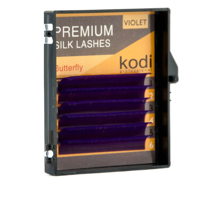 Ресницы KODI Butterfly 6 рядов фиолетовые 0,15*C 12 мм