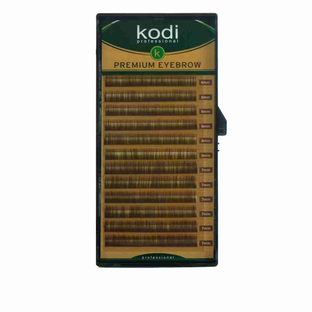 Брови KODI Natural Curl Темно-коричневые 12 рядов  (0,06 6-7 мм)