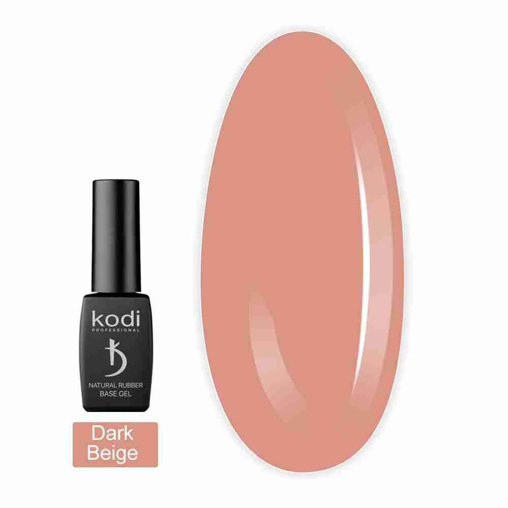 База для гель-лаку, що камуфлює KODI Natural Rubber Base Gel Dark Beige 12 мл