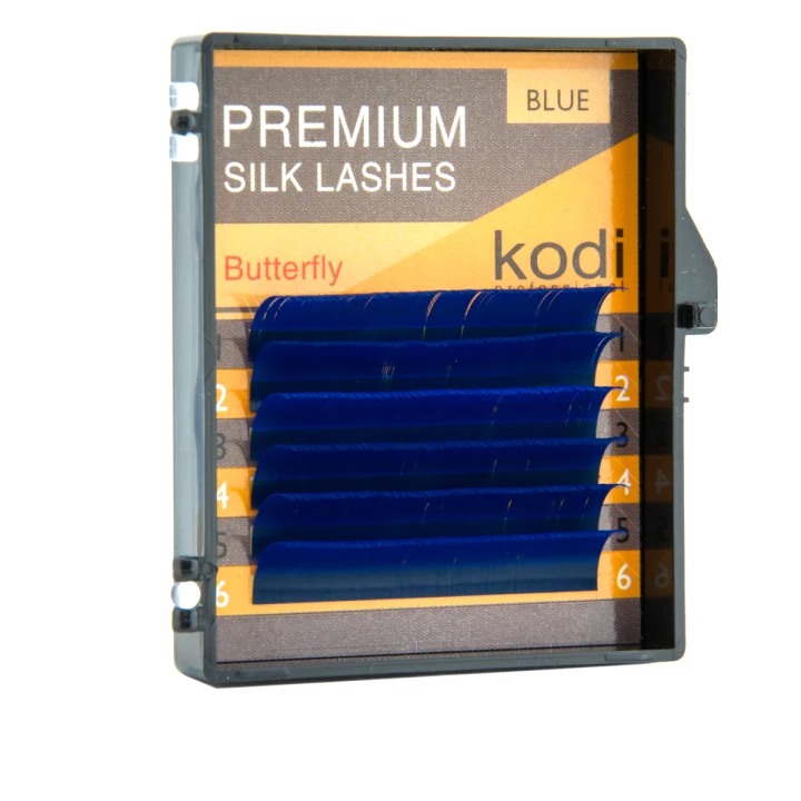 Ресницы KODI Butterfly голубые 6 рядов 0,15*C 12 мм