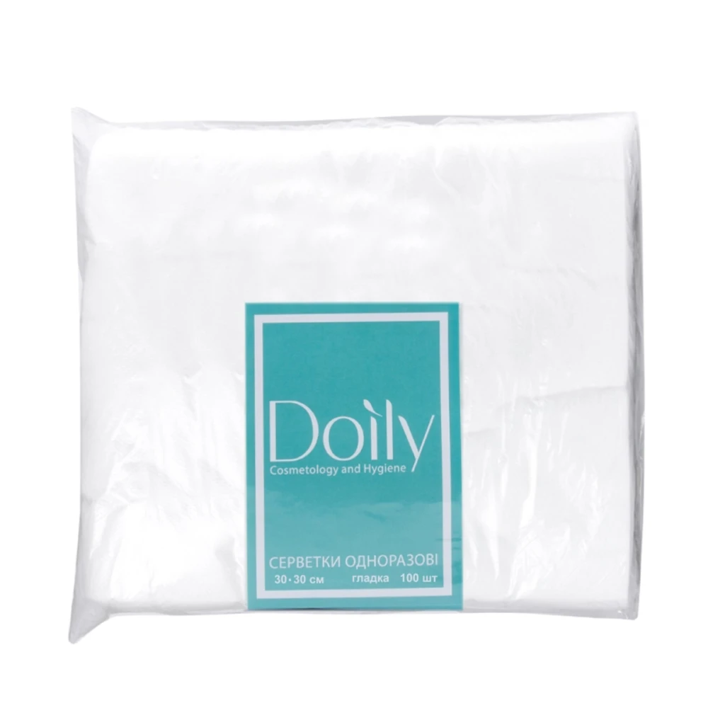 Салфетки гладкие Doily 30*30 см 40 г/м2 100 шт в упаковке