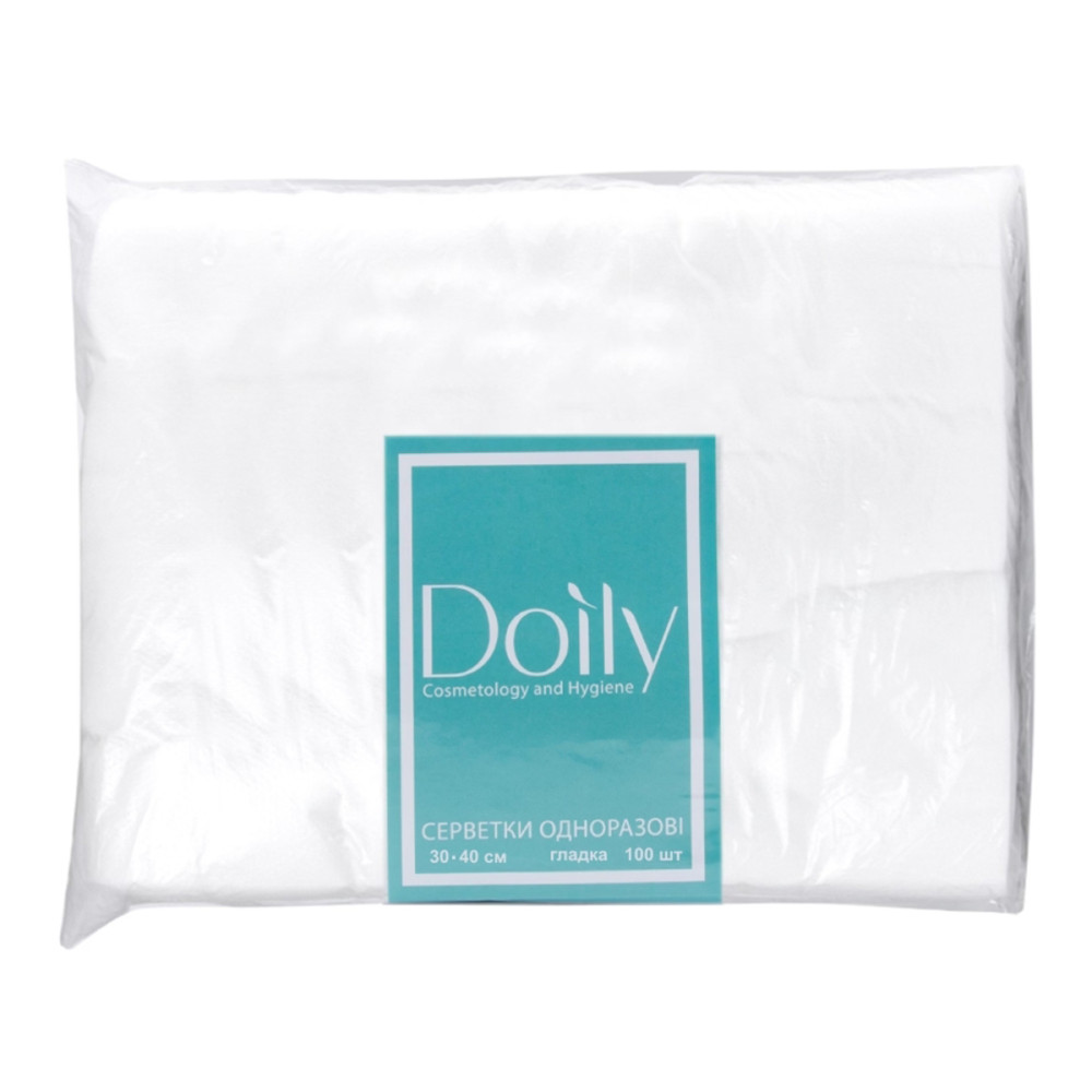 Салфетки гладкие Doily 30*40 см 40 г/м2 100 шт в упаковке