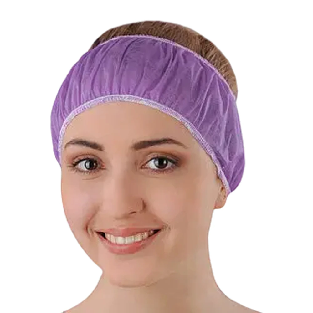 Повязка для волос одноразовая Doily стандарт Фиолетовый 10 шт