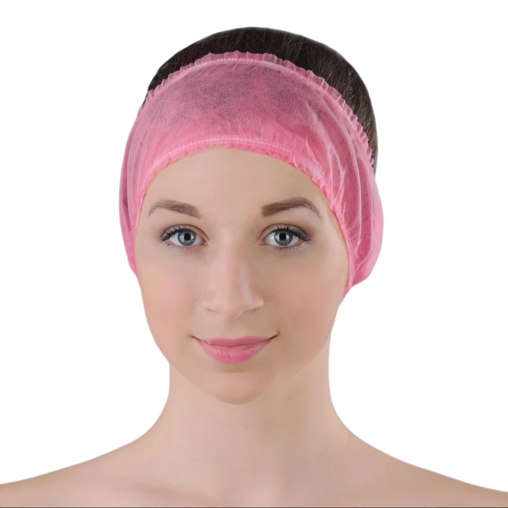 Пов'язка для волосся одноразова Doily стандарт Рожева 10 шт