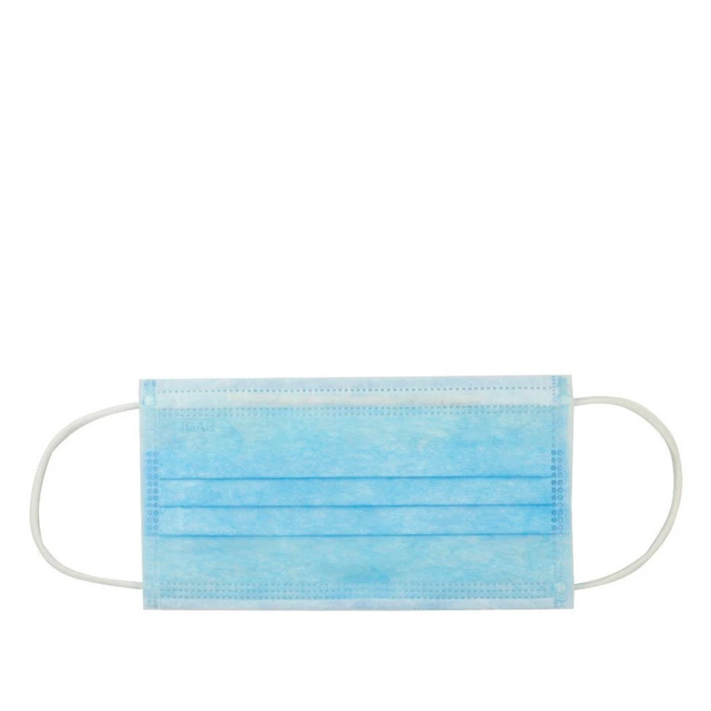 Маска 3-х слойная на резинке Doily голубая 50 шт