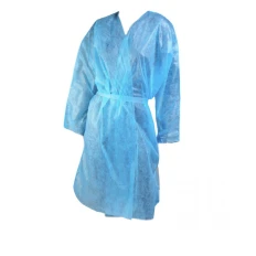 Халат одноразовий Trendy білий/блакитний