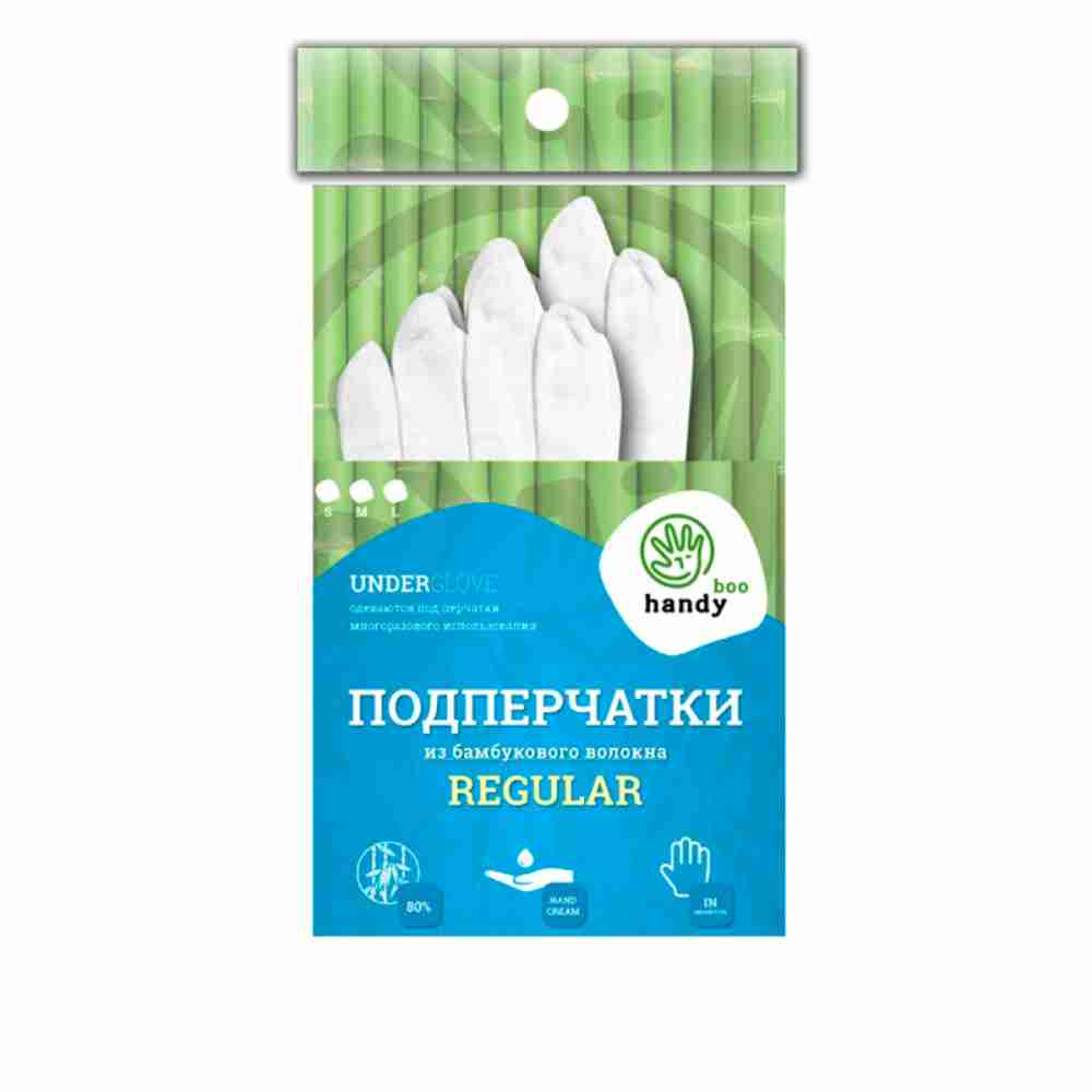 Рукавички безшовні в'язані HandyBoo Regular white L