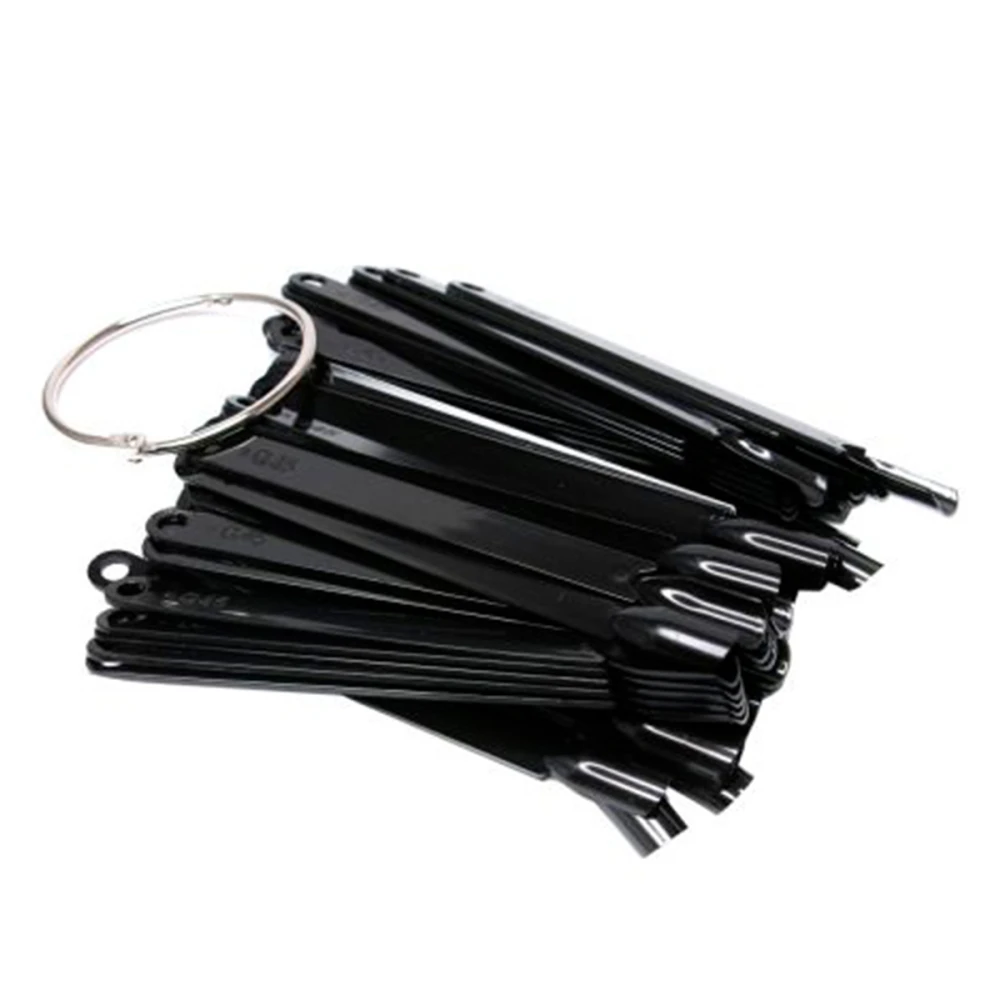 Палитра для лаков веерная Глобал по 1 ногтю 50 шт черная короткая