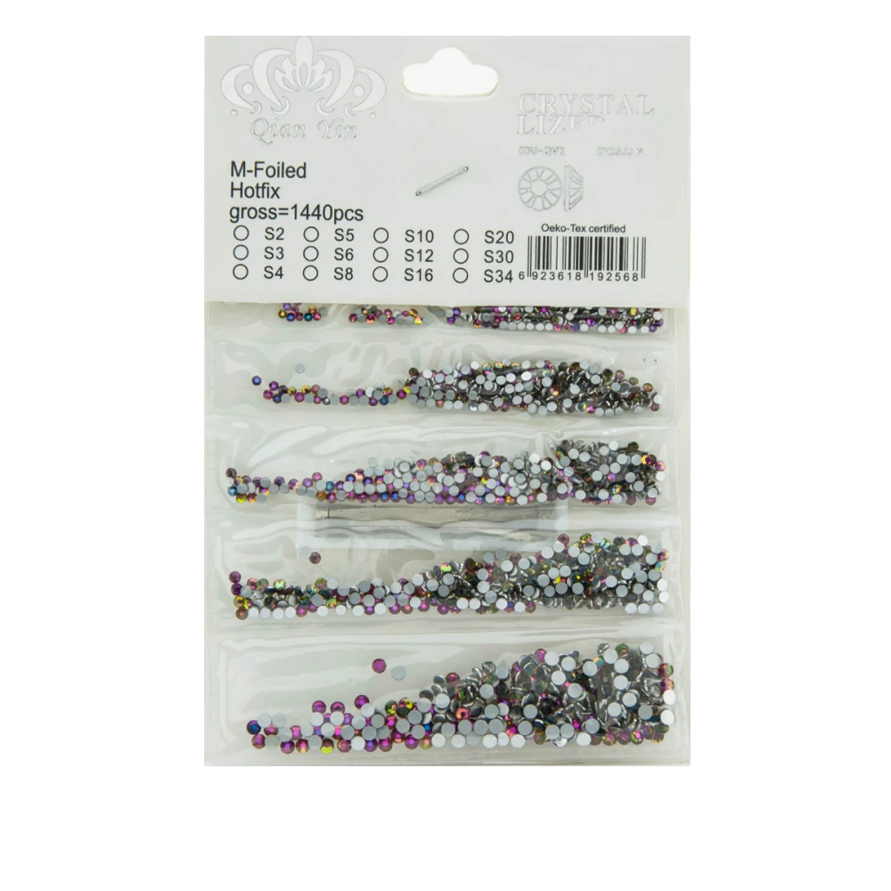 Стрази Глобал MIX у пакеті 5-в-1 рожевий хамелеон 1440 шт