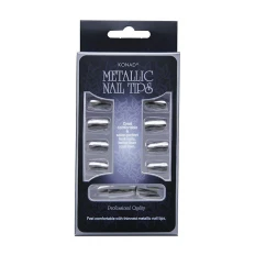 Типи для експрес-манікюру Metallic Nail Tips Срібло