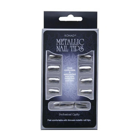 Типи для експрес-манікюру Metallic Nail Tips Срібло