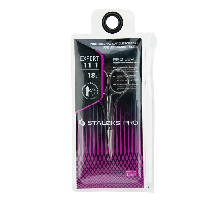 Ножницы профессиональные для кутикулы для левши STALEKS EXPERT 11 TYPE 1 18 мм SE-11/1