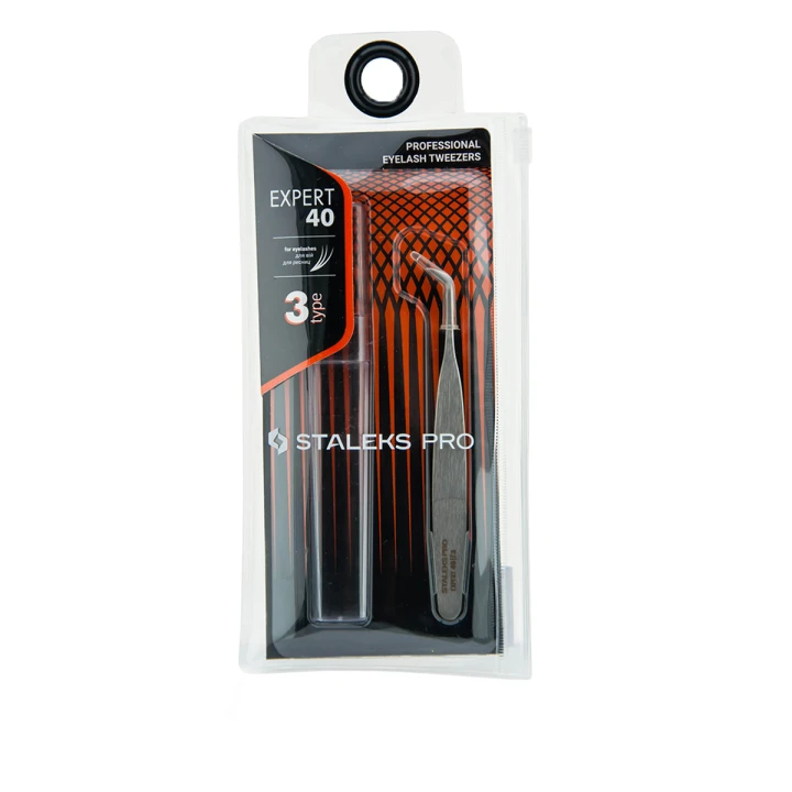 Пинцет STALEKS EXPERT TE-40/3 профессиональный для ресниц башмачок 45