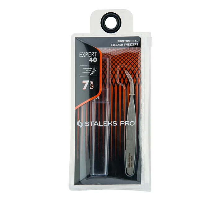 Пінцет STALEKS EXPERT TE-40/7 професійний для вій півмісяць