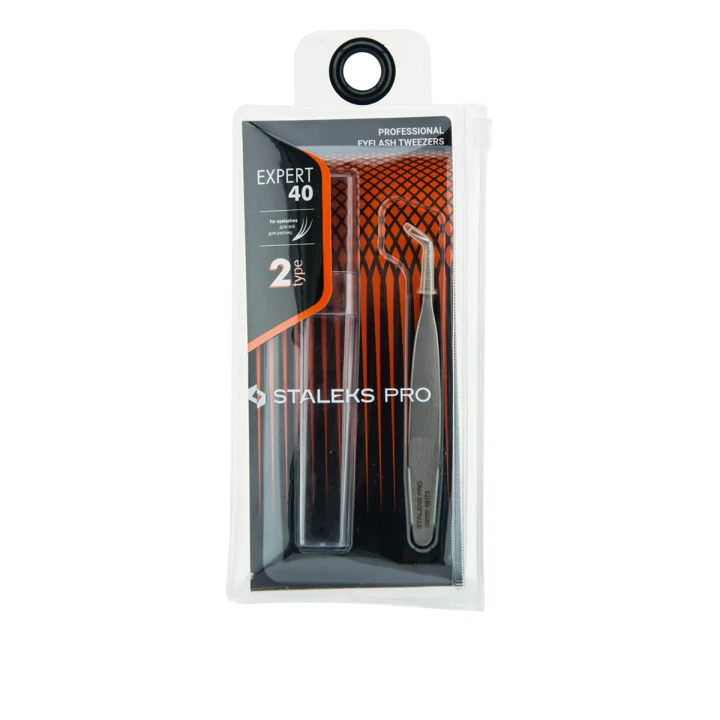 Пінцет STALEKS EXPERT TE-40/2 професійний для вій вигнутий