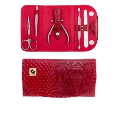 Набор маникюрный STALEKS "Lady" MS-02 крокодил красный