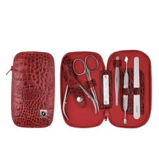 Маникюрный набор STALEKS "Змейка" НМ-01 рептилия красная