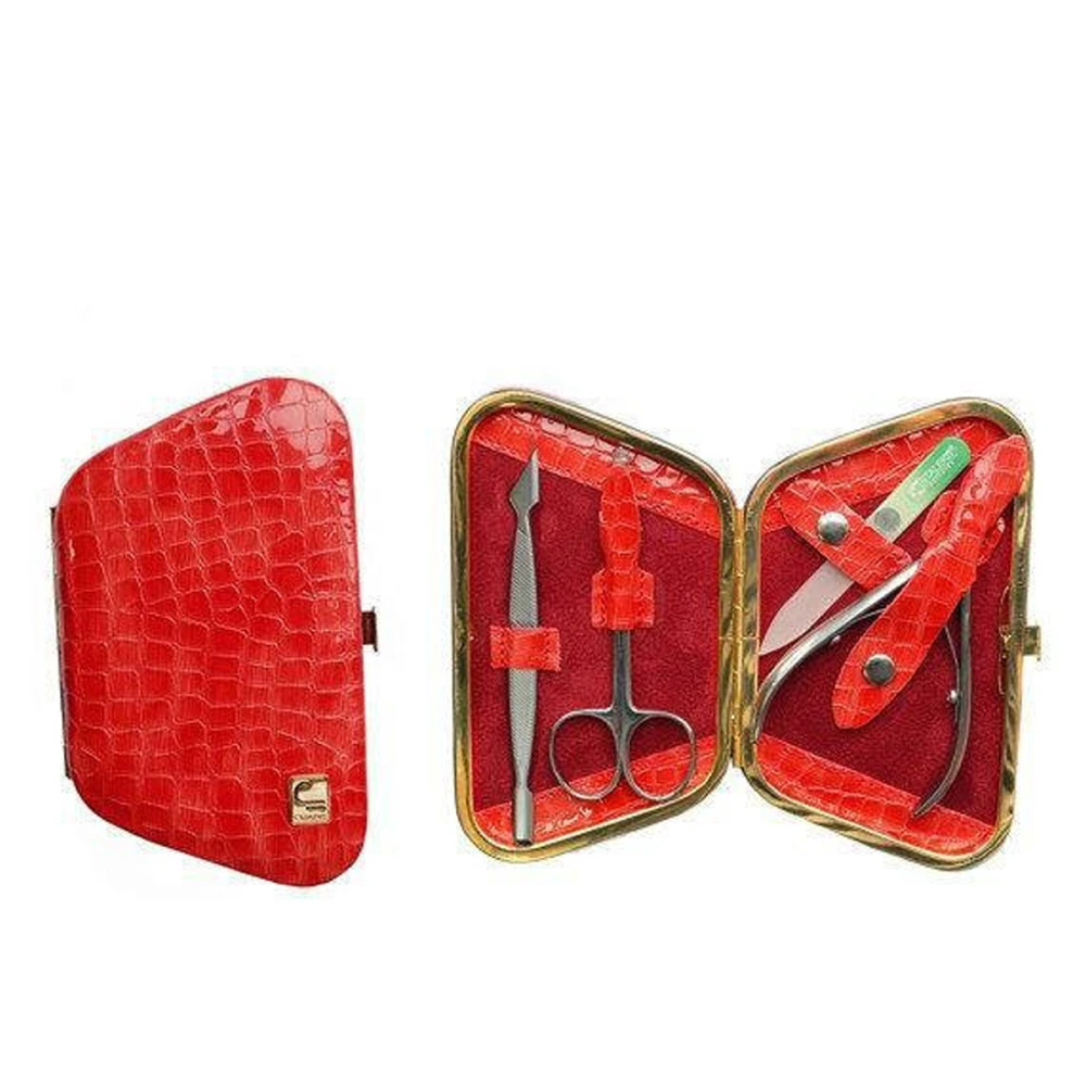 Набор маникюрный STALEKS "Рамка Трапеция" питон красный лак