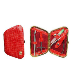 Набор маникюрный STALEKS "Рамка Трапеция" питон красный лак