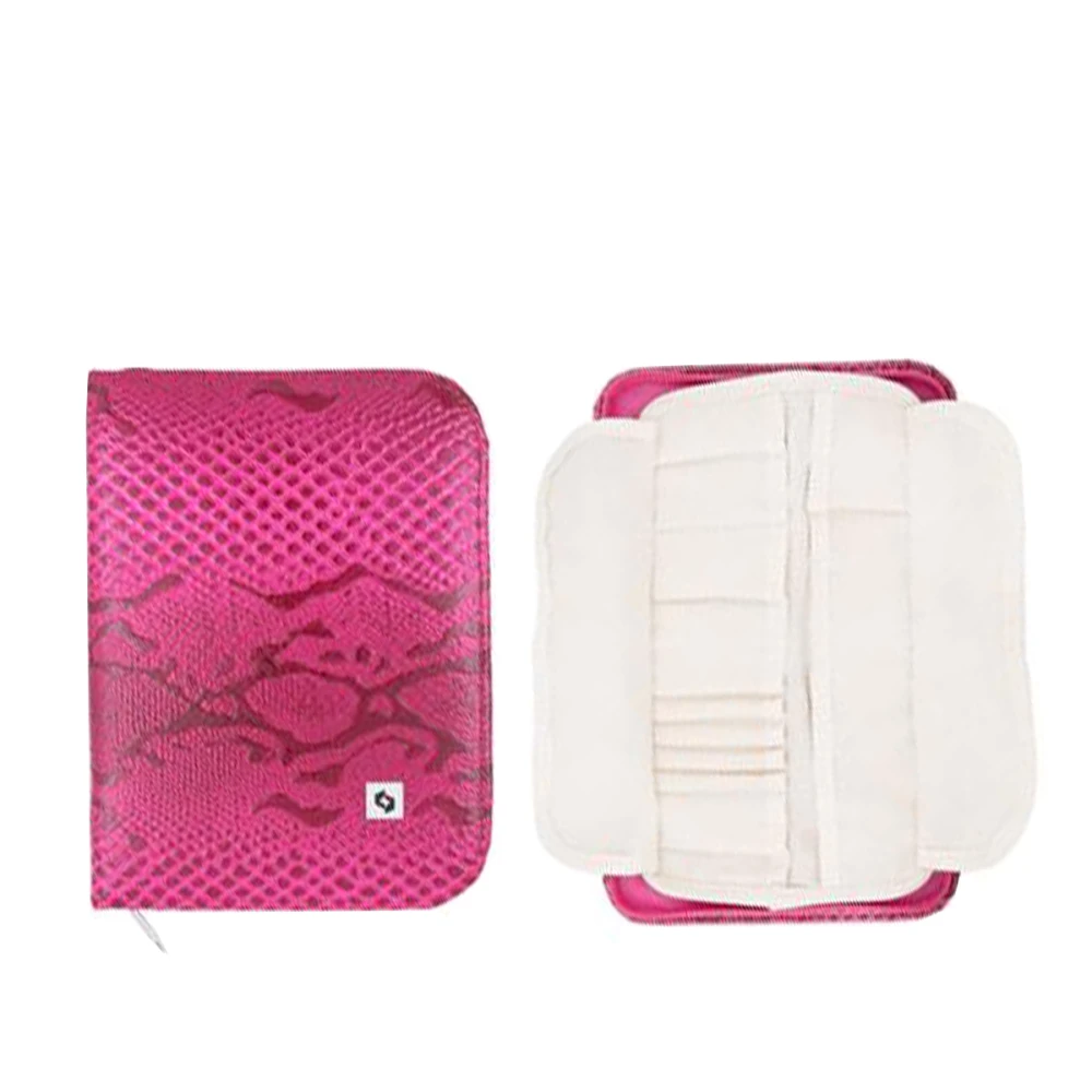 Чохол для манікюрних інструментів STALEKS PROFESSIONAL DUAL CS-10 змія малинова