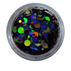 Конфетті NailApex 33 золото-чорний-синій