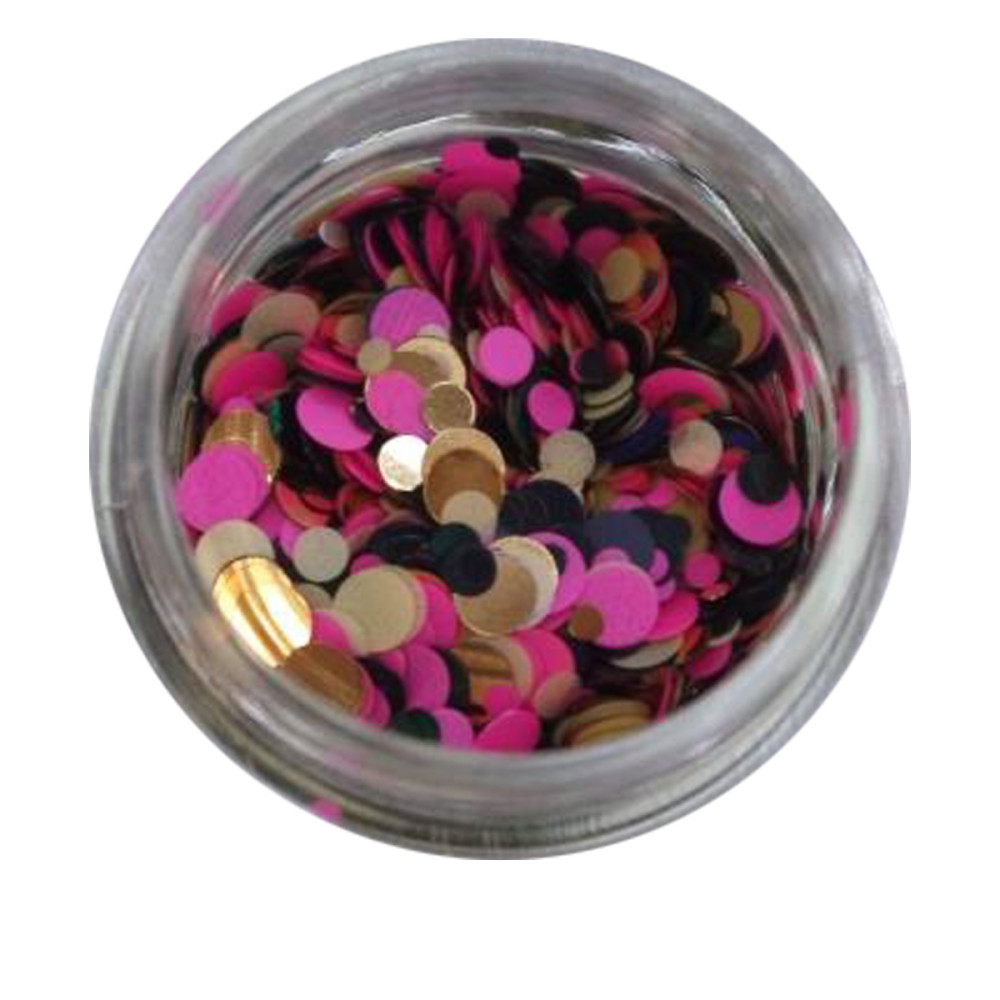 Конфетті NailApex 02 рожево-золото-чорні