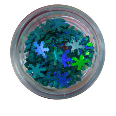 Конфетті NailApex сніжинка бірюзова голограмна