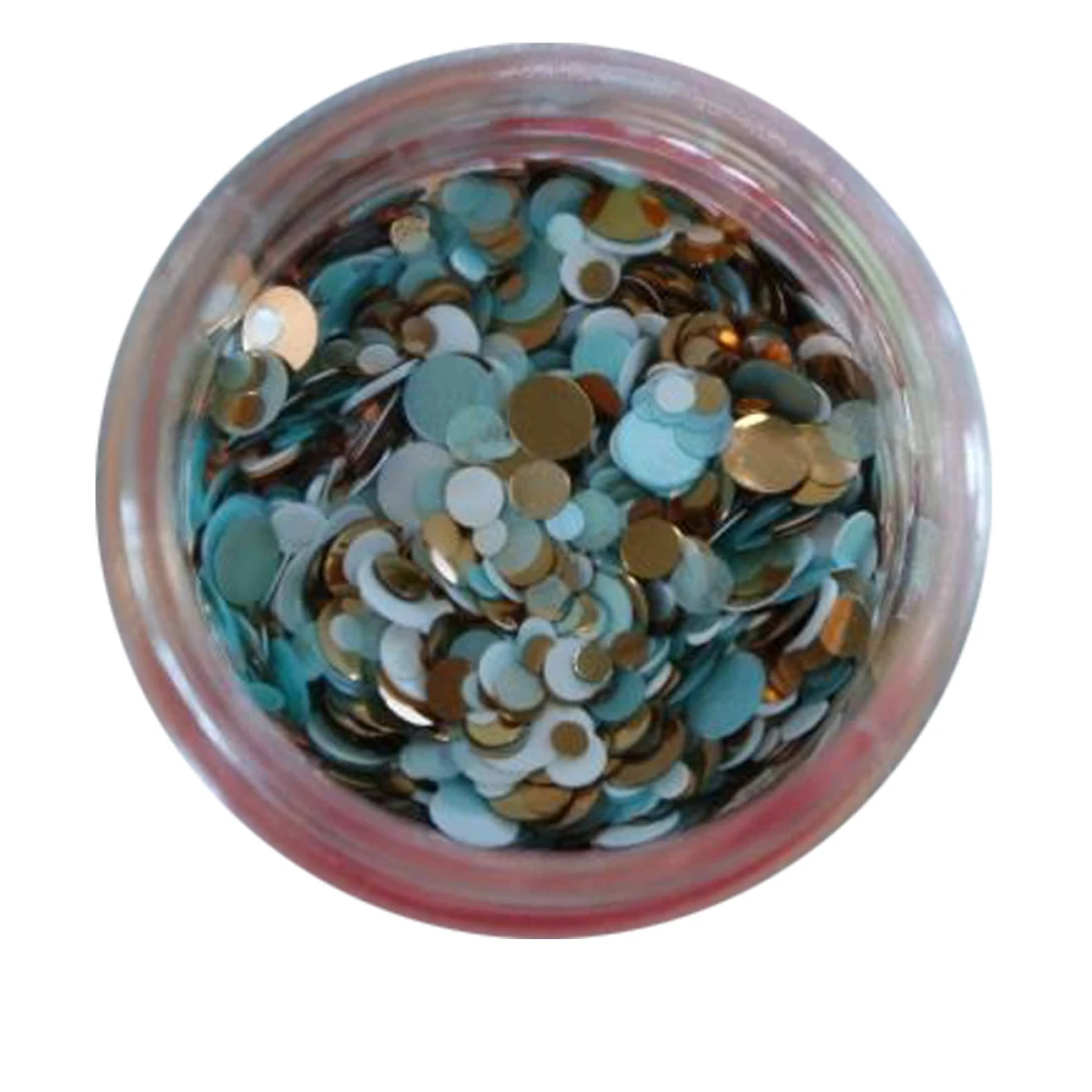 Конфетті NailApex 14 золото-білі-світло-блакитні