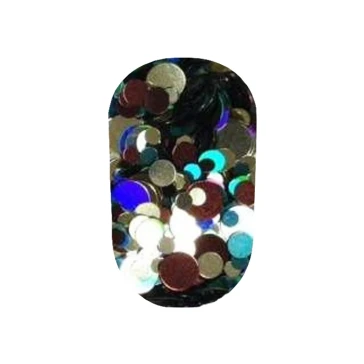 Конфетти NailApex 30 бирюзовые-коричневые-серебро