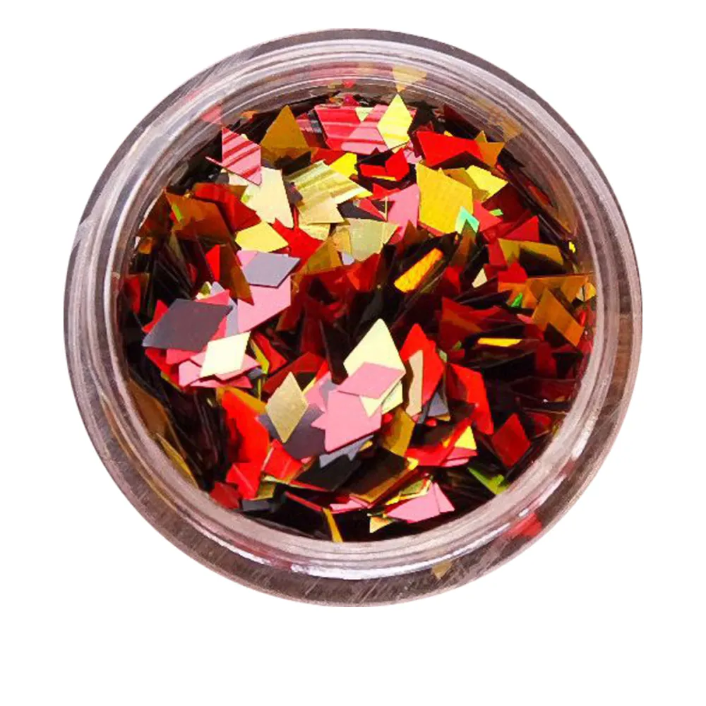 Ромбы NailApex 189 mix красные, черные, золото голограммное