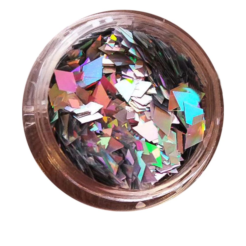 Ромбы NailApex 186 mix серебро голограмма