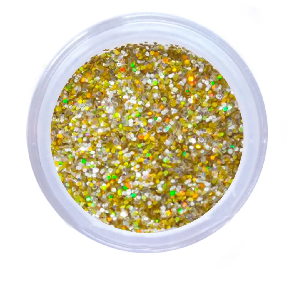 Песок в баночке NailApex 5 г 105 золото голограммное крупное