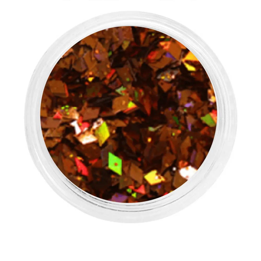 Пісок у баночці NailApex 5 г оранжевий темний з ромбами