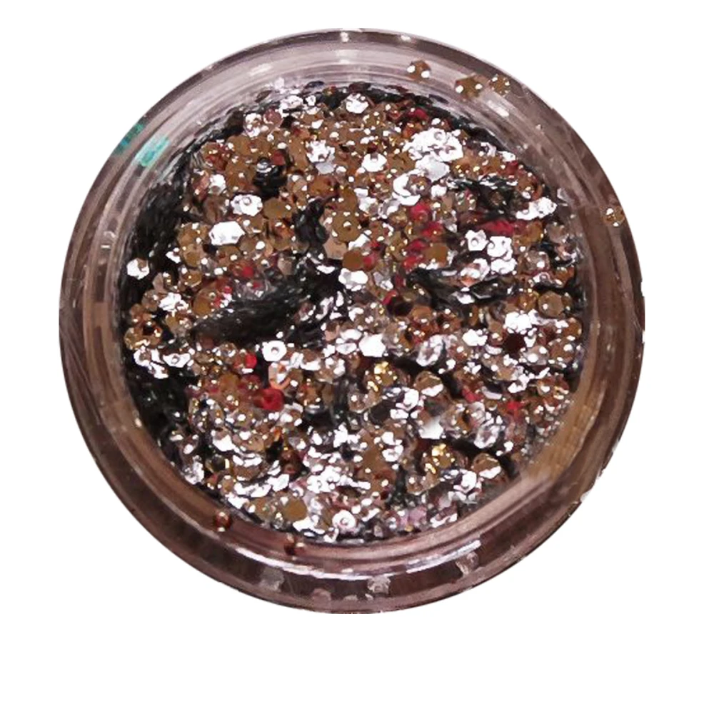 Декор для ногтей NailApex 191 Поталь мелкие сребрянные шестигранники