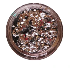 Декор для ногтей NailApex 191 Поталь мелкие сребрянные шестигранники