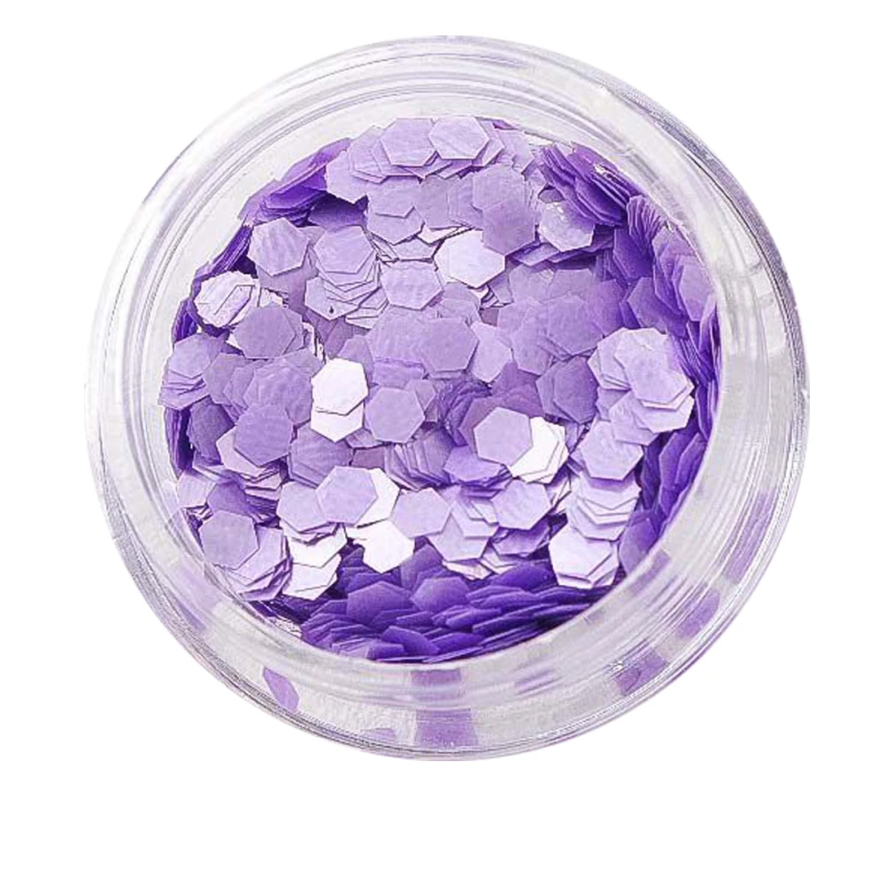 Матовый декор NailApex 214 шестигранник лиловый