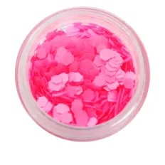 Матовый декор NailApex 215 шестигранник розовый неон